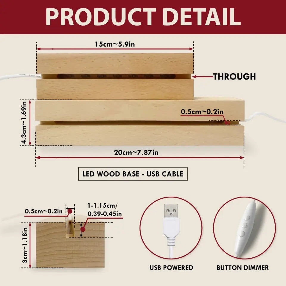 To Us You Are The World - Personalized Custom 3D LED Light Wooden Base - Father's Day Gift For Dad, Family Members