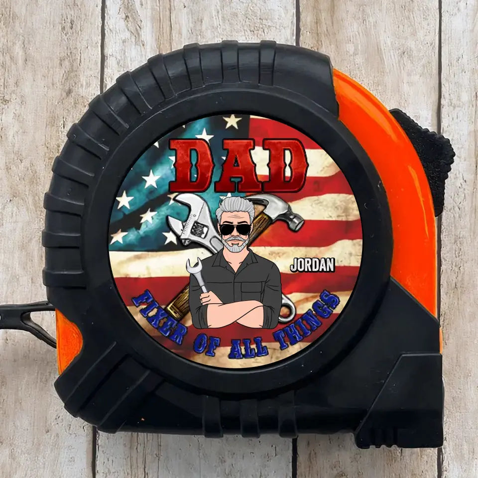 Fixer Of All Things - Personalized Custom Tape Measure - Father's Day Gift For Grandpa, Dad
