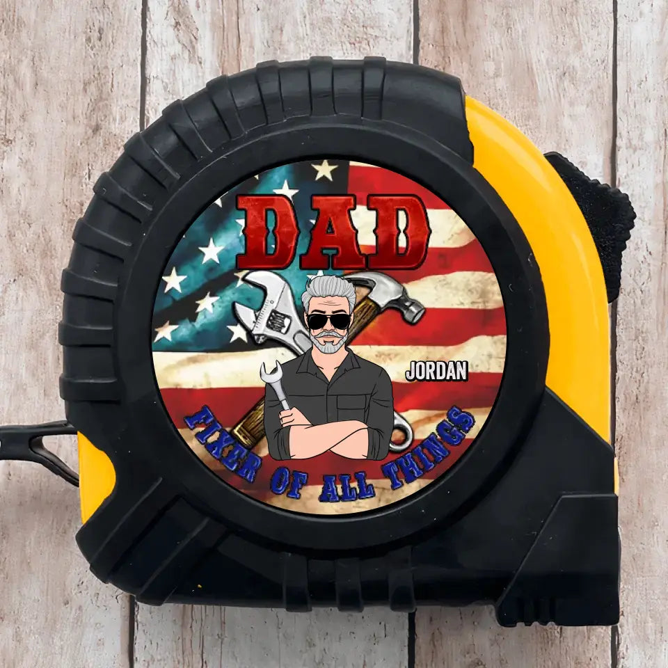 Fixer Of All Things - Personalized Custom Tape Measure - Father's Day Gift For Grandpa, Dad