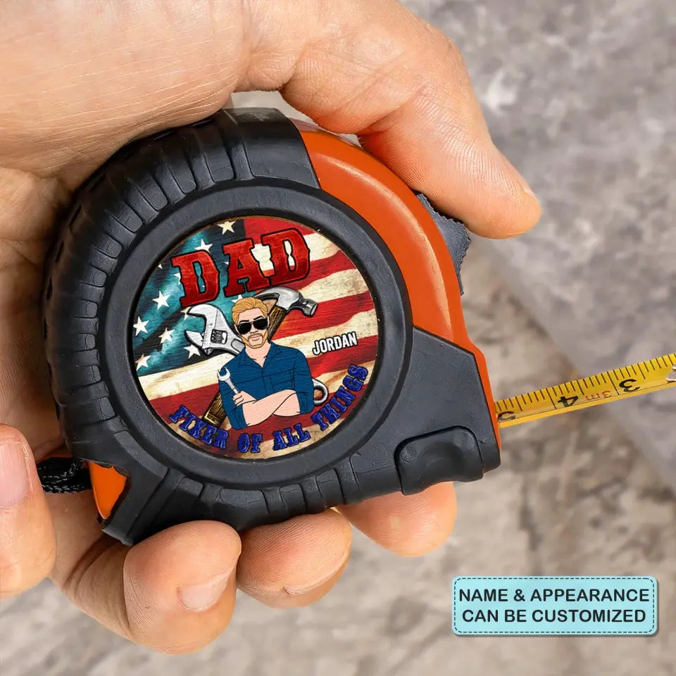 Fixer Of All Things - Personalized Custom Tape Measure - Father's Day Gift For Grandpa, Dad