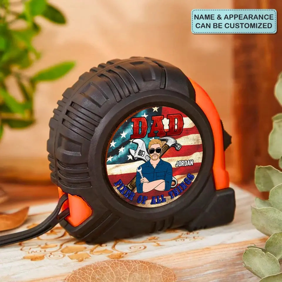 Fixer Of All Things - Personalized Custom Tape Measure - Father's Day Gift For Grandpa, Dad