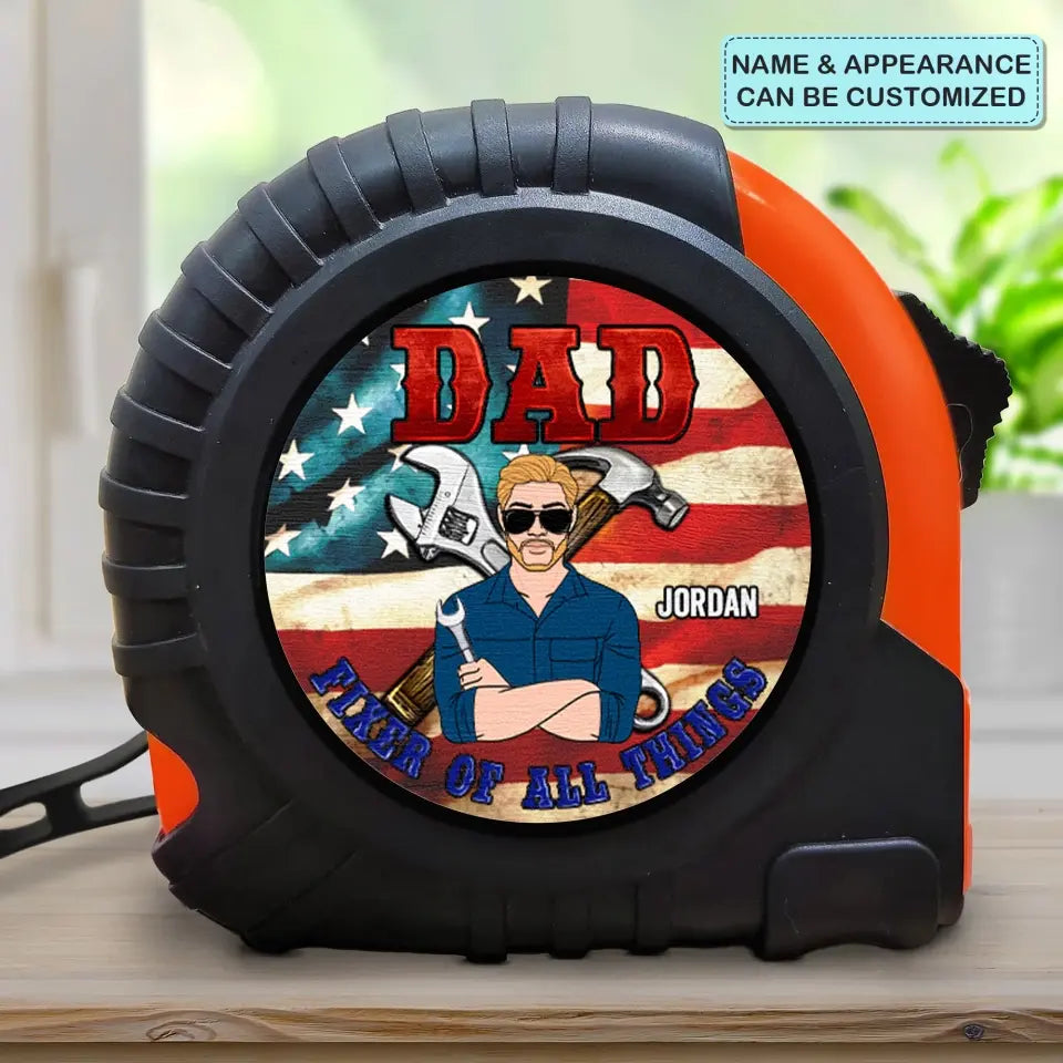 Fixer Of All Things - Personalized Custom Tape Measure - Father's Day Gift For Grandpa, Dad