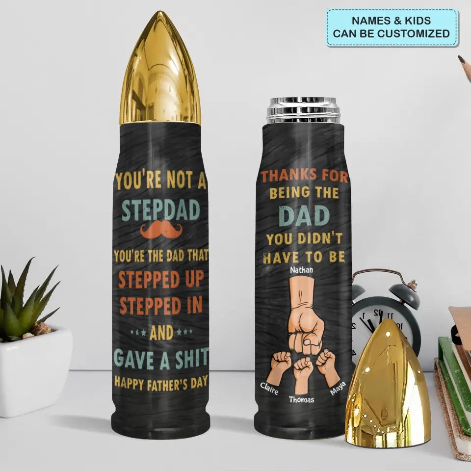 Stepdad Gift - Personalized Custom Bullet Tumbler - Father's Day Gift For Grandpa, Dad