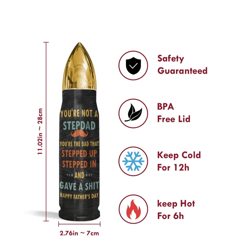 Stepdad Gift - Personalized Custom Bullet Tumbler - Father's Day Gift For Grandpa, Dad