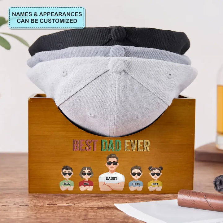 Best Dad - Personalized Custom Wooden Hat Holder - Father's Day Gift For Dad