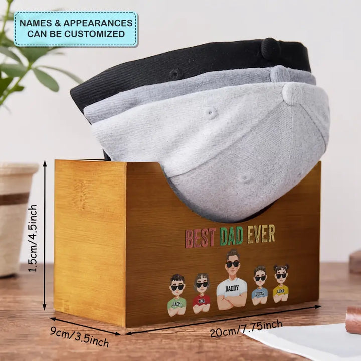 Best Dad - Personalized Custom Wooden Hat Holder - Father's Day Gift For Dad
