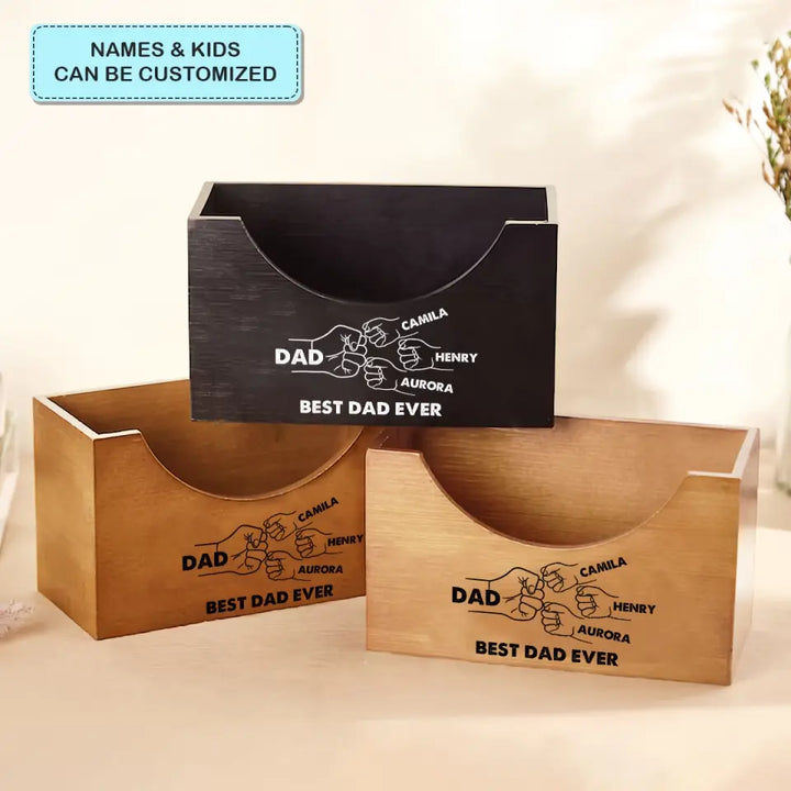 Best Dad Ever - Personalized Custom Wooden Hat Holder - Father's Day Gift For Dad