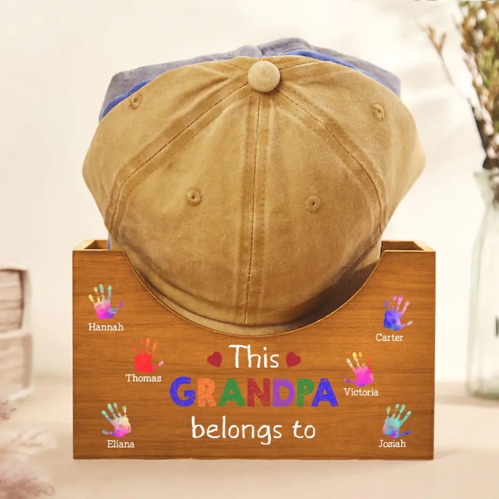This Dad Belong To - Personalized Custom Wooden Hat Holder - Father's Day Gift For Dad