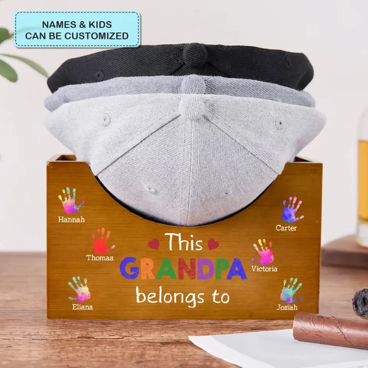 This Dad Belong To - Personalized Custom Wooden Hat Holder - Father's Day Gift For Dad