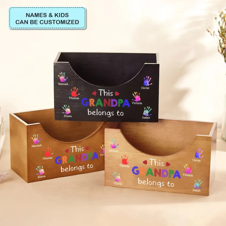 This Dad Belong To - Personalized Custom Wooden Hat Holder - Father's Day Gift For Dad