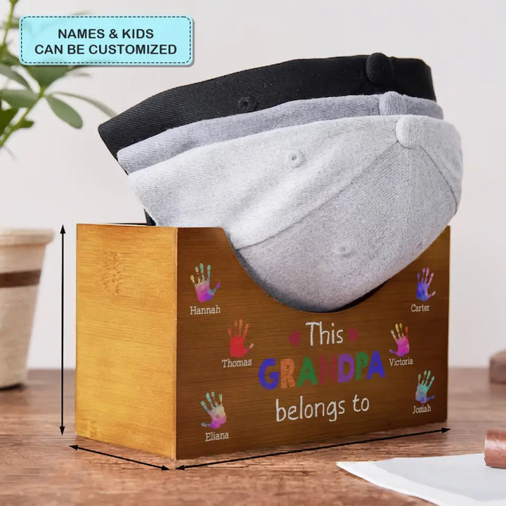 This Dad Belong To - Personalized Custom Wooden Hat Holder - Father's Day Gift For Dad
