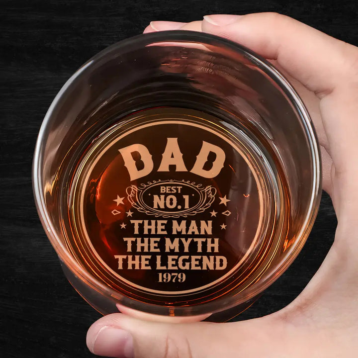 The Man The Myth The Legend - Personalized Custom Whiskey Glass - Father's Day Gift For Dad, Grandpa
