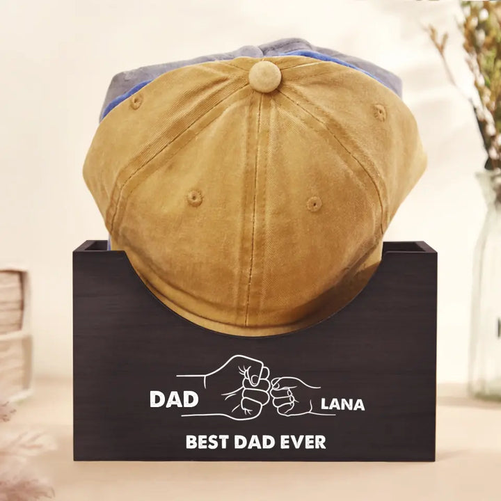 Best Dad Ever - Personalized Custom Wooden Hat Holder - Father's Day Gift For Dad