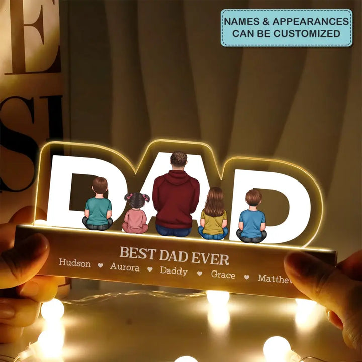 Dad We Love You - Personalized Custom Name Night Light - Father's Day Gift For Dad