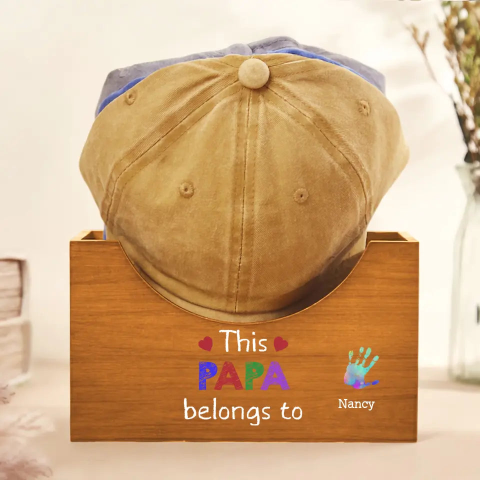 This Dad Belong To - Personalized Custom Wooden Hat Holder - Father's Day Gift For Dad