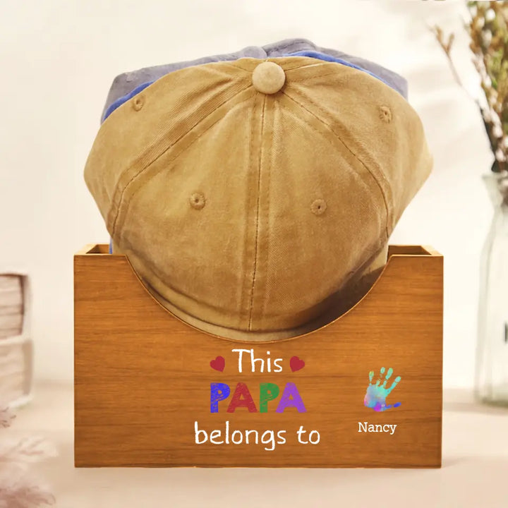 This Dad Belong To - Personalized Custom Wooden Hat Holder - Father's Day Gift For Dad