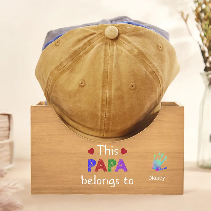 This Dad Belong To - Personalized Custom Wooden Hat Holder - Father's Day Gift For Dad