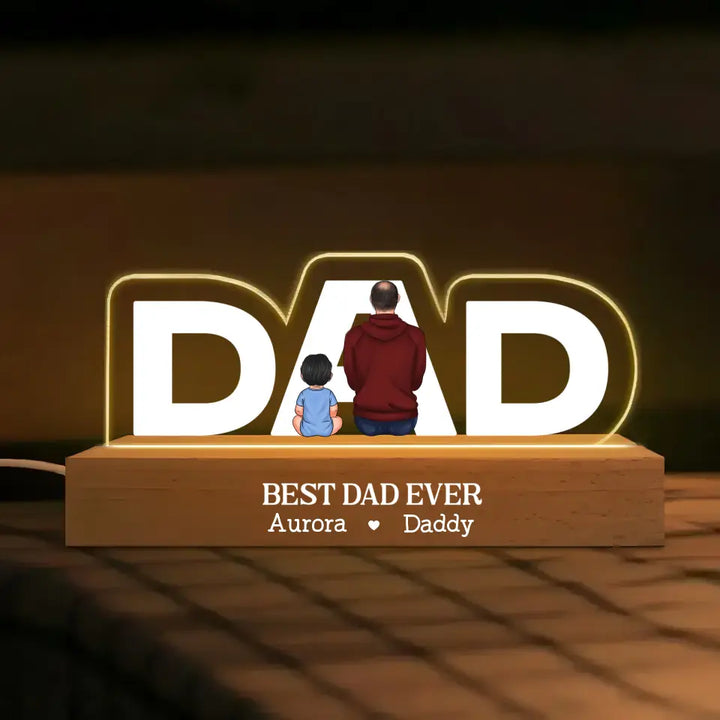 Dad We Love You - Personalized Custom Name Night Light - Father's Day Gift For Dad