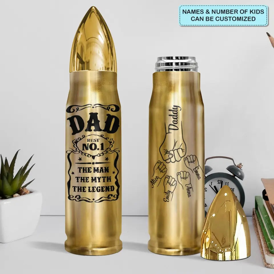 The Man The Myth The Legend - Personalized Custom Bullet Tumbler - Father's Day Gift For Grandpa, Dad