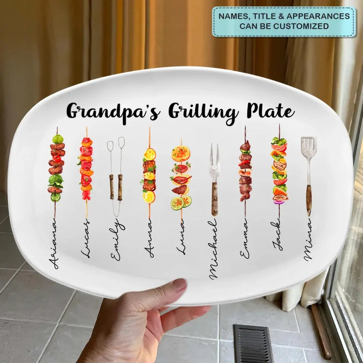 Daddy's Grilling Plate - Personalized Custom Platter - Father's Day Gift For Dad