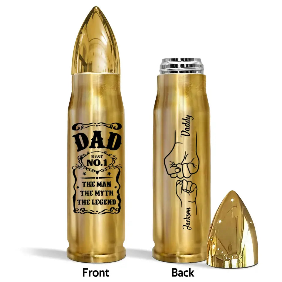 The Man The Myth The Legend - Personalized Custom Bullet Tumbler - Father's Day Gift For Grandpa, Dad