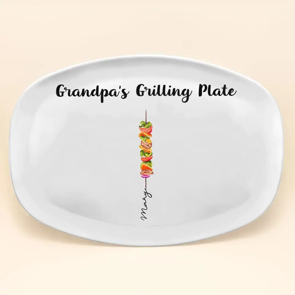 Daddy's Grilling Plate - Personalized Custom Platter - Father's Day Gift For Dad