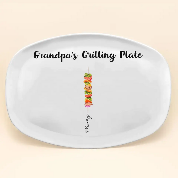 Daddy's Grilling Plate - Personalized Custom Platter - Father's Day Gift For Dad