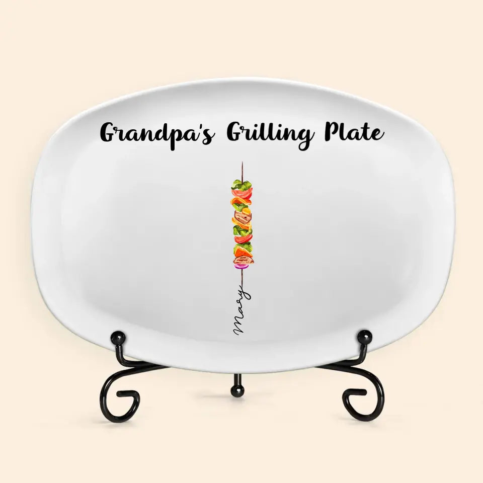 Daddy's Grilling Plate - Personalized Custom Platter - Father's Day Gift For Dad