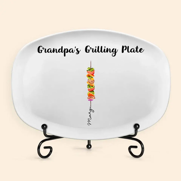 Daddy's Grilling Plate - Personalized Custom Platter - Father's Day Gift For Dad