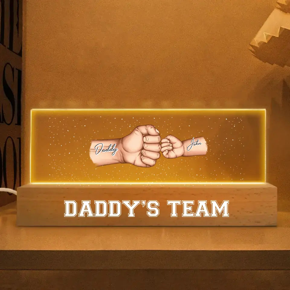 Daddy's Team - Personalized Custom Name Night Light - Father's Day Gift For Dad