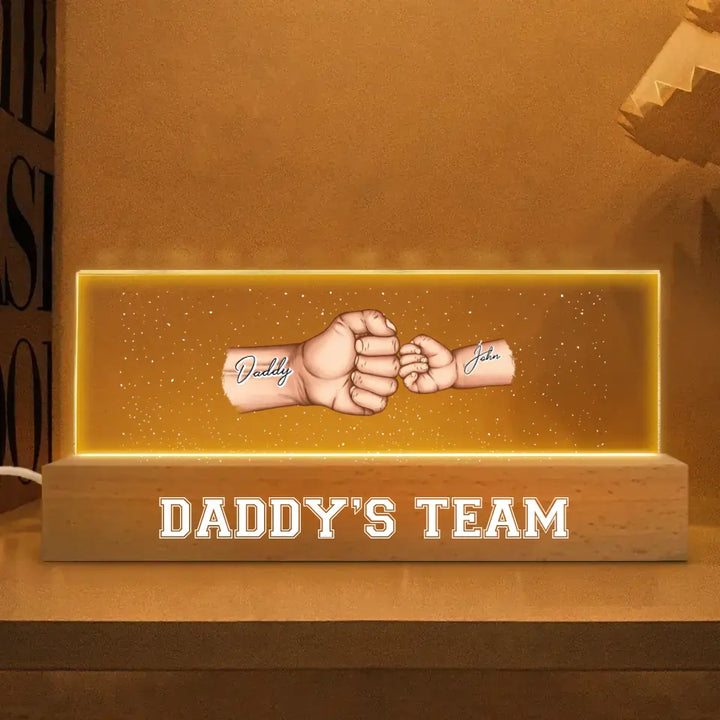 Daddy's Team - Personalized Custom Name Night Light - Father's Day Gift For Dad