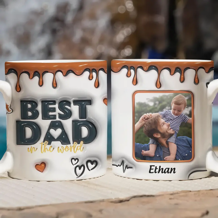 Best Dad In The World - Personalized Custom 3D Inflated Effect Printed Mug - Father's Day Gift For Dad