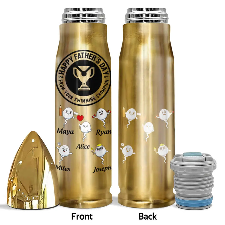 From You Swimming Champion - Personalized Custom Bullet Tumbler - Father's Day Gift For Grandpa, Dad
