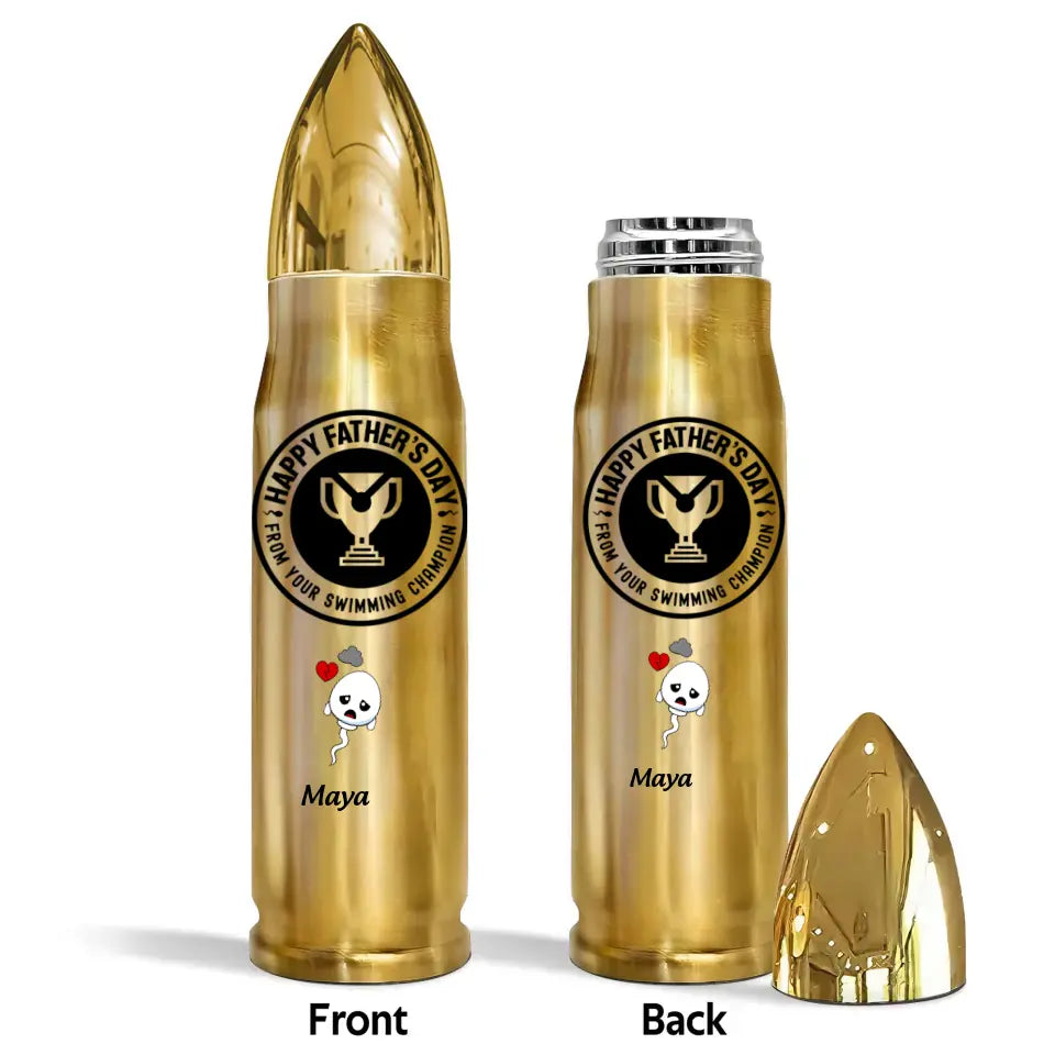 From You Swimming Champion - Personalized Custom Bullet Tumbler - Father's Day Gift For Grandpa, Dad