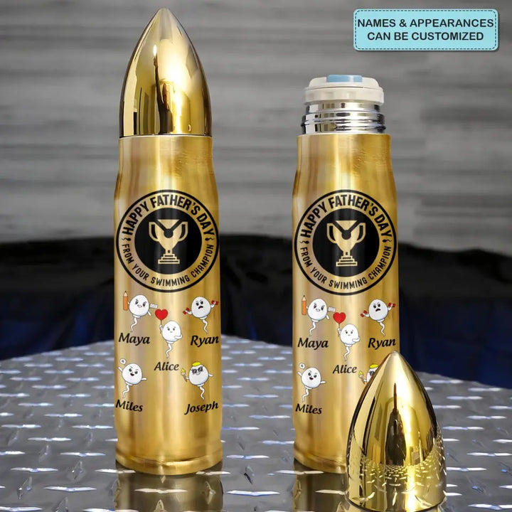 From You Swimming Champion - Personalized Custom Bullet Tumbler - Father's Day Gift For Grandpa, Dad