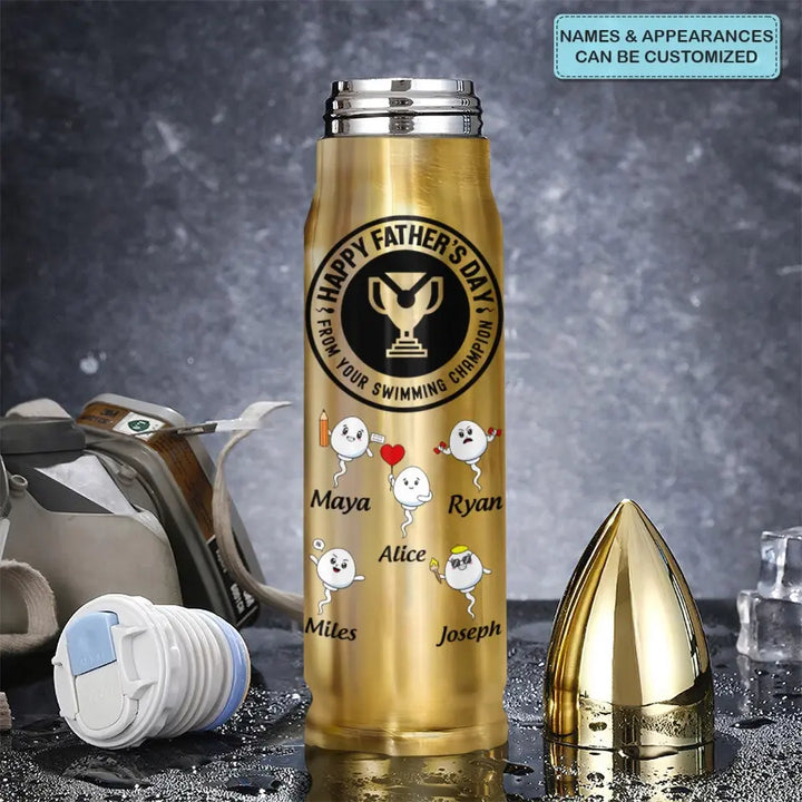 From You Swimming Champion - Personalized Custom Bullet Tumbler - Father's Day Gift For Grandpa, Dad