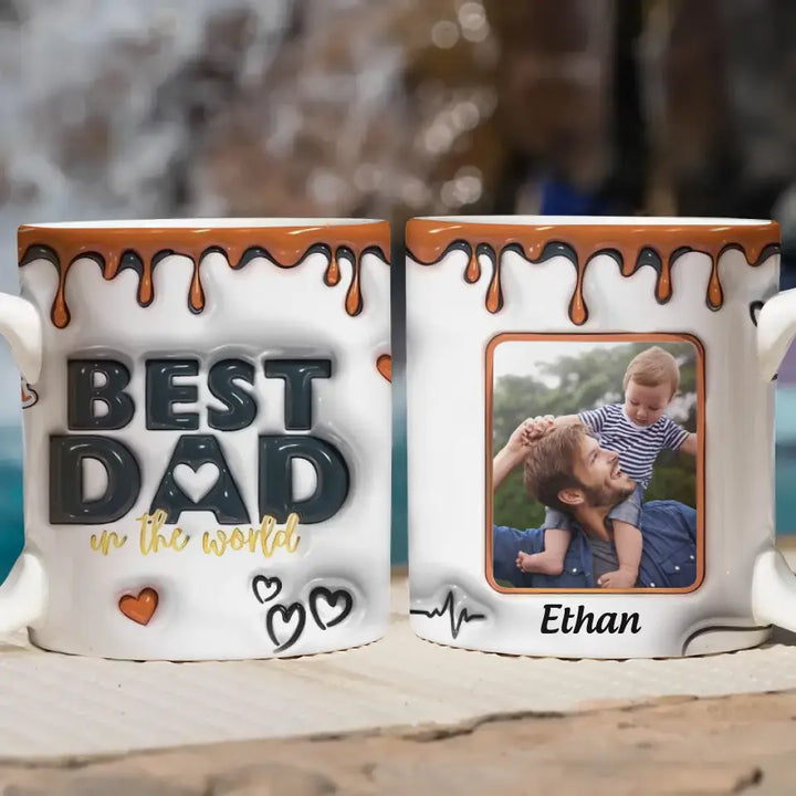 Best Dad In The World - Personalized Custom 3D Inflated Effect Printed Mug - Father's Day Gift For Dad
