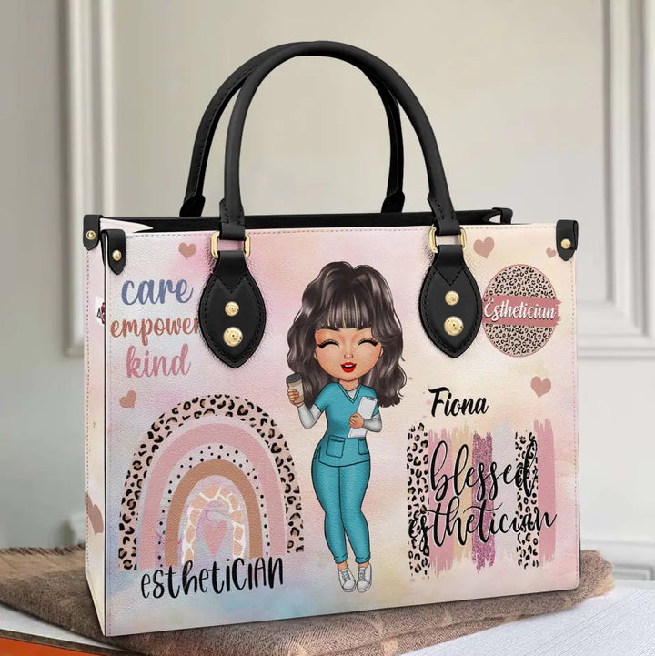 Esthetician Life - Personalized Custom Leather Bag - Gift For Esthetician