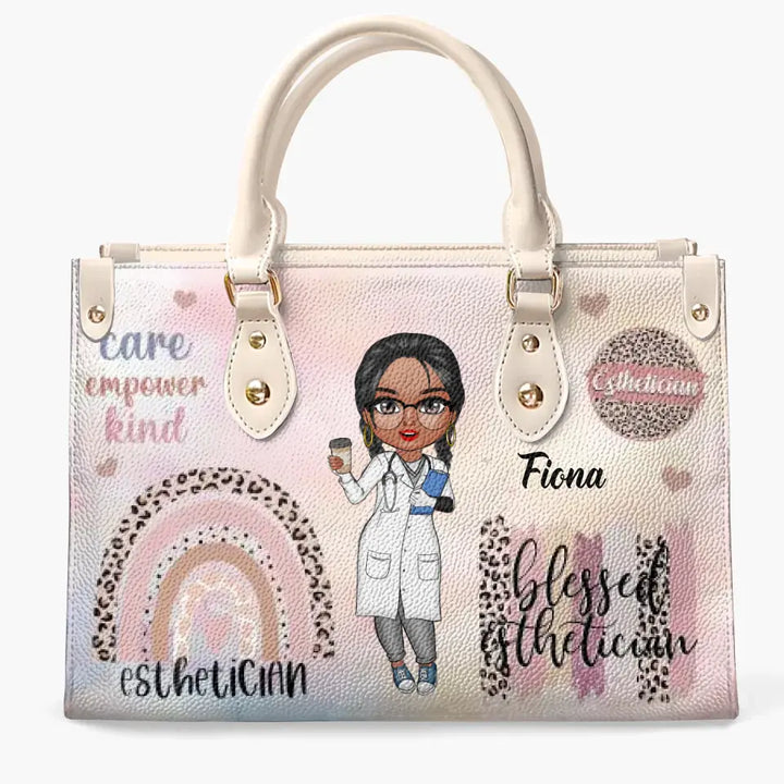 Esthetician Life - Personalized Custom Leather Bag - Gift For Esthetician