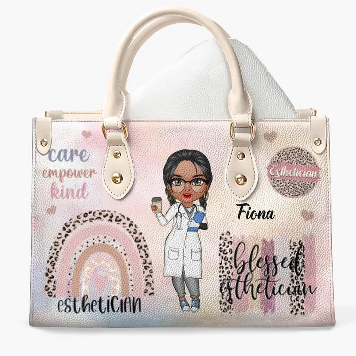 Esthetician Life - Personalized Custom Leather Bag - Gift For Esthetician