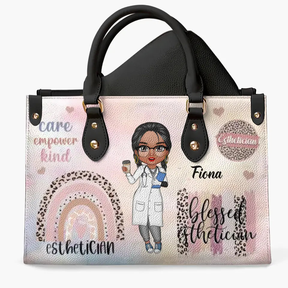 Esthetician Life - Personalized Custom Leather Bag - Gift For Esthetician