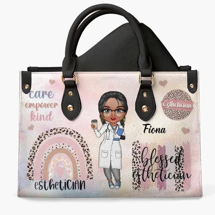 Esthetician Life - Personalized Custom Leather Bag - Gift For Esthetician