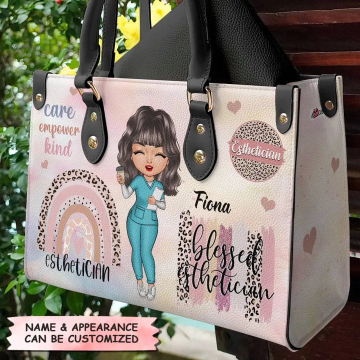 Esthetician Life - Personalized Custom Leather Bag - Gift For Esthetician