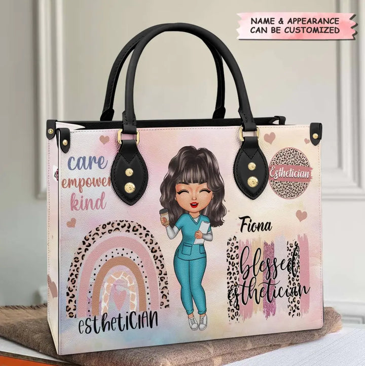 Esthetician Life - Personalized Custom Leather Bag - Gift For Esthetician