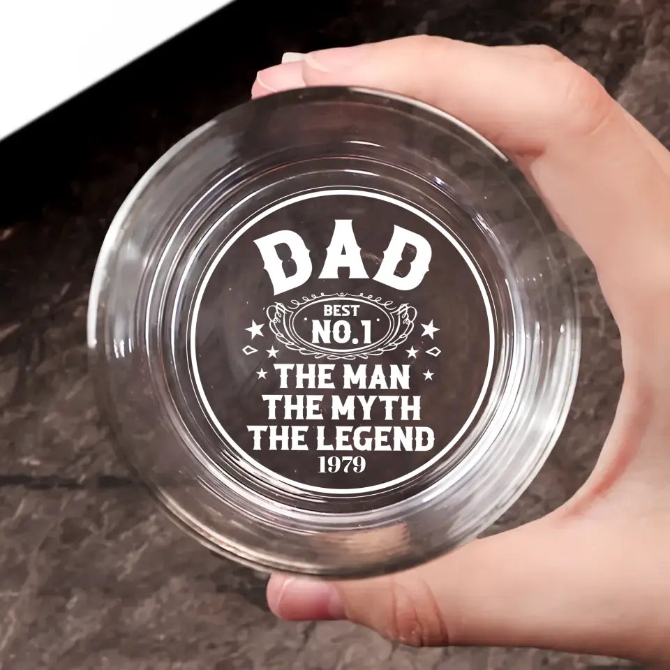 The Man The Myth The Legend - Personalized Custom Whiskey Glass - Father's Day Gift For Dad, Grandpa