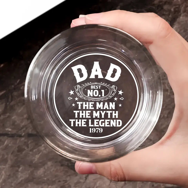 The Man The Myth The Legend - Personalized Custom Whiskey Glass - Father's Day Gift For Dad, Grandpa