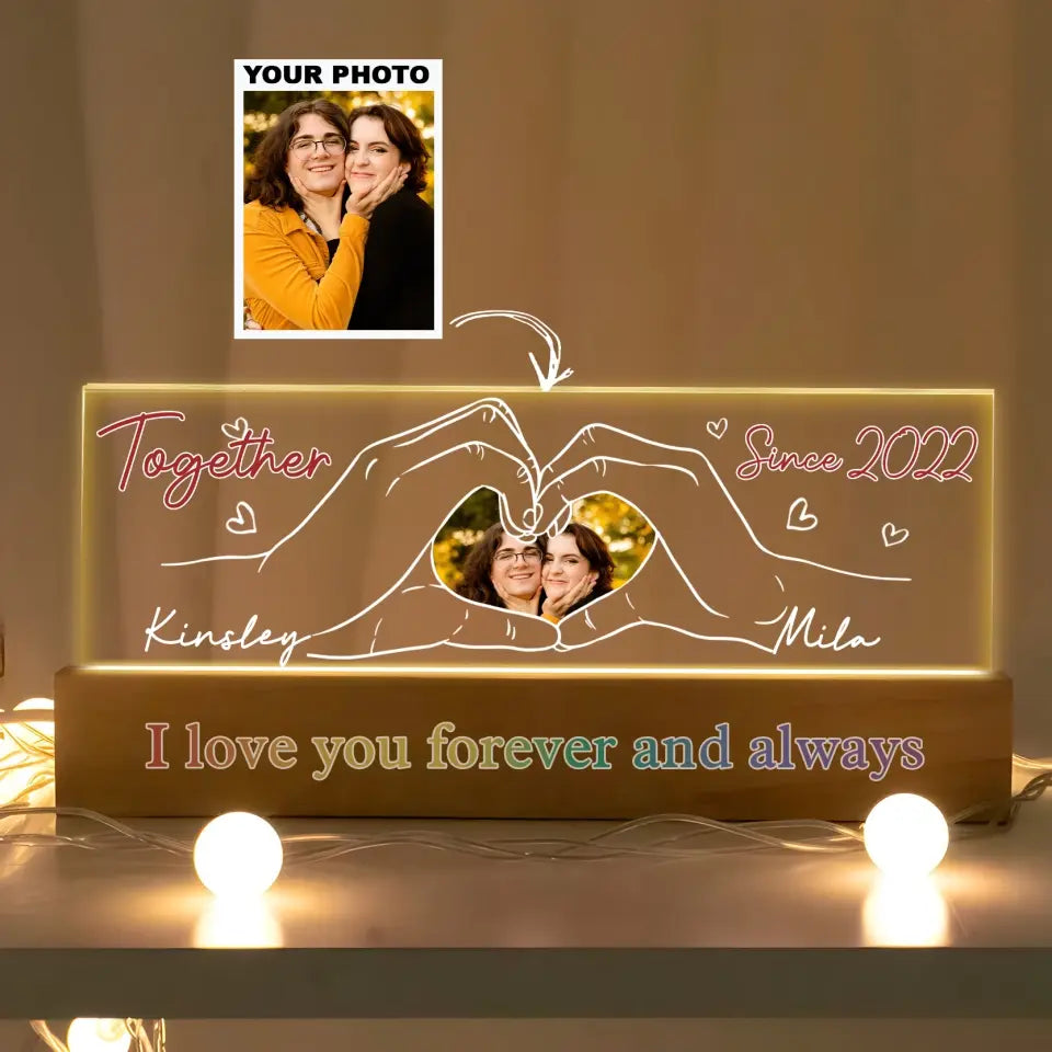 From Our First Kiss - Personalized Custom Name Night Light - Valentine's Day, Anniversary Gift For Couple, Wife, Husband, Boyfriend, Girlfriend