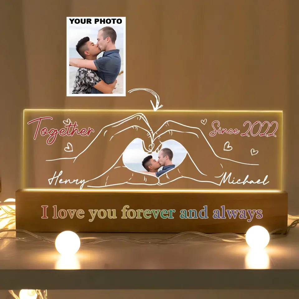 From Our First Kiss - Personalized Custom Name Night Light - Valentine's Day, Anniversary Gift For Couple, Wife, Husband, Boyfriend, Girlfriend