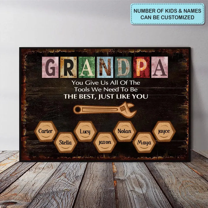 You Give Us All The Tools We Need - Personalized Custom Poster/Wrapped Canvas - Father's Day Gift For Grandpa, Dad