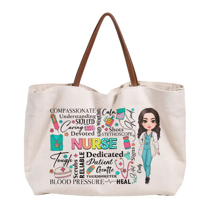 Retro Nurse - Personalized Custom Tote Bag - Gift For Nurse